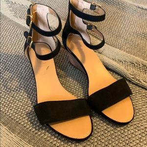 Black strap leather sandals
